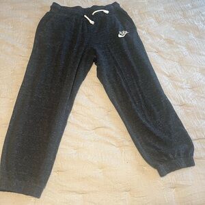 Nike Women's Black Capris with White Logo